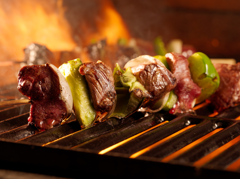 beef shishkababs on the grill