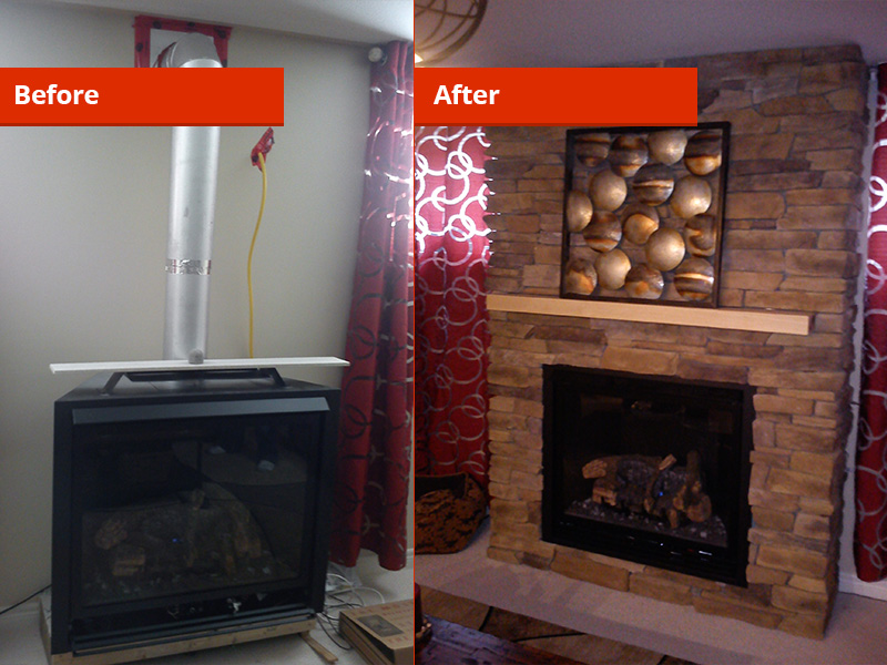 Fireplace Before and After