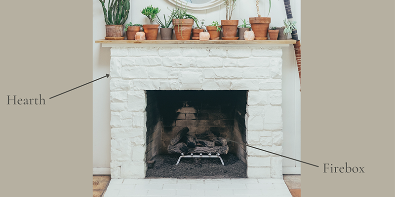 Fireplace with flower pots