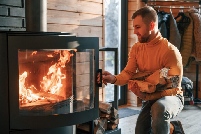 Indoor Wood Fireplace