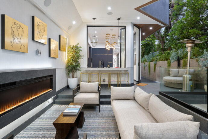 outdoor fireplace